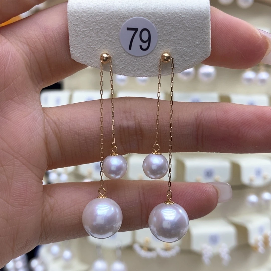 淡水珍珠耳饰18K金镶嵌