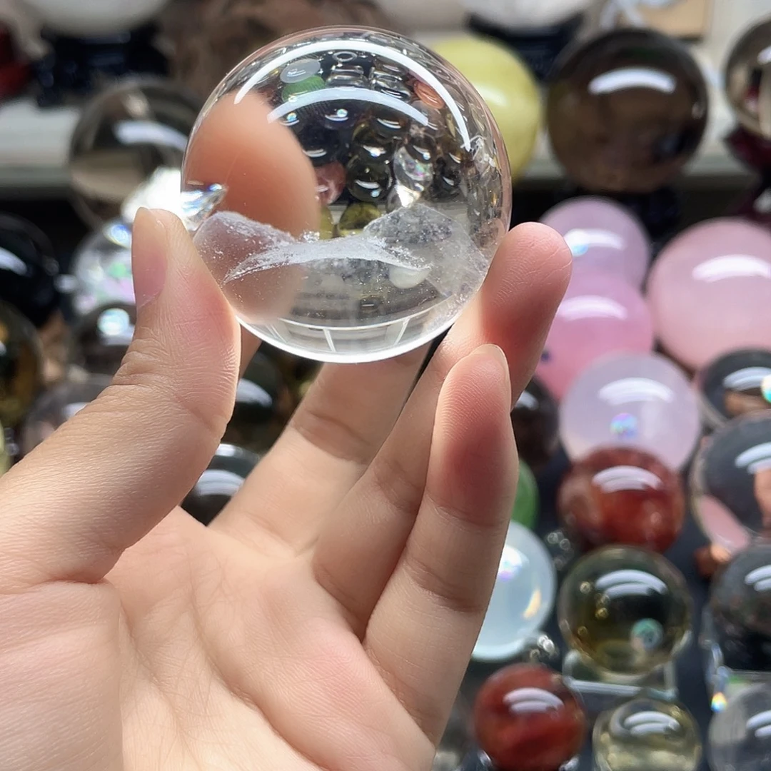 欢***喜水晶珠宝半成品未镶嵌白水晶蓝针金字塔卡49A535