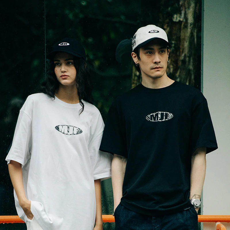 顽童MJFRESH RUN TPE系列字母印花纯棉短袖休闲百搭男女同款半袖