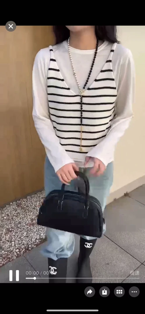 条纹毛衣真两件套