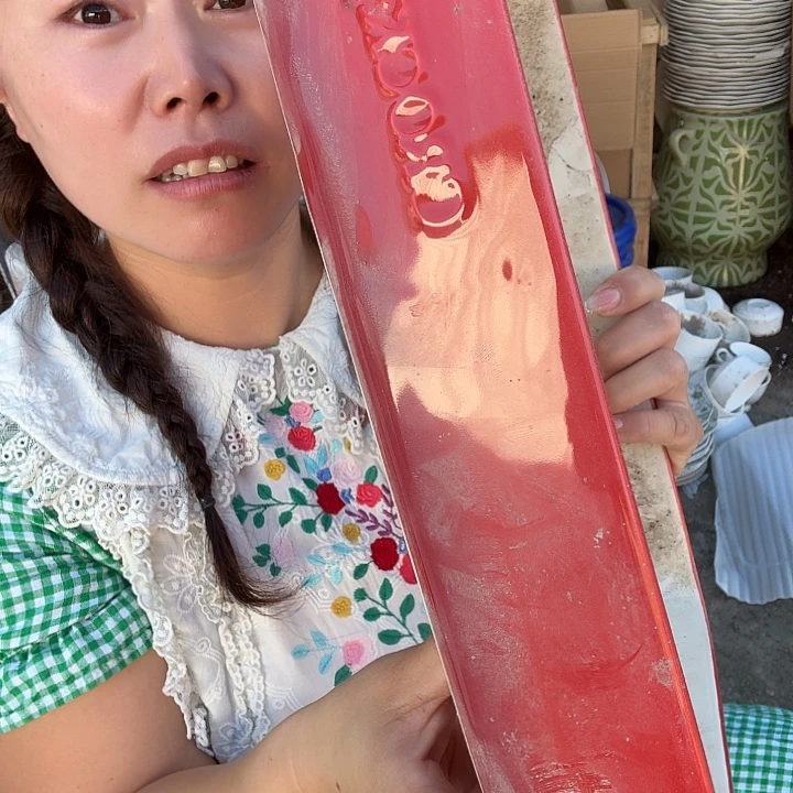 外贸尾单高温陶瓷微瑕红色珐琅釉烤盘