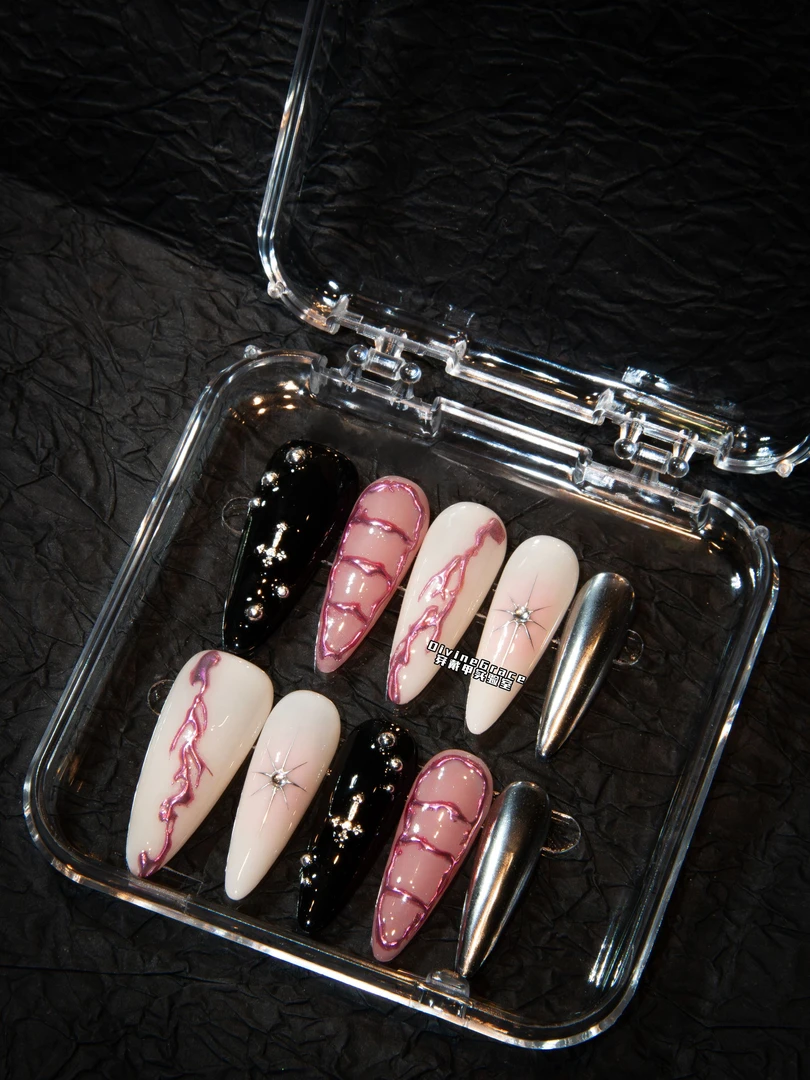 【辣妹的腮红】手绘穿戴甲/高品质手工穿戴甲