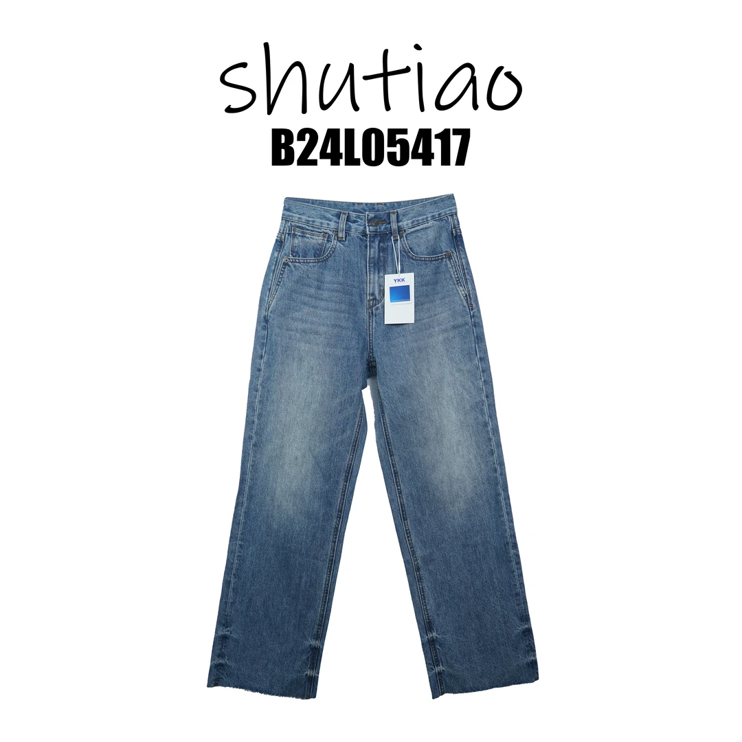 【SHUTIAO】2025春夏：新款小众设计款牛仔裤B24L05417