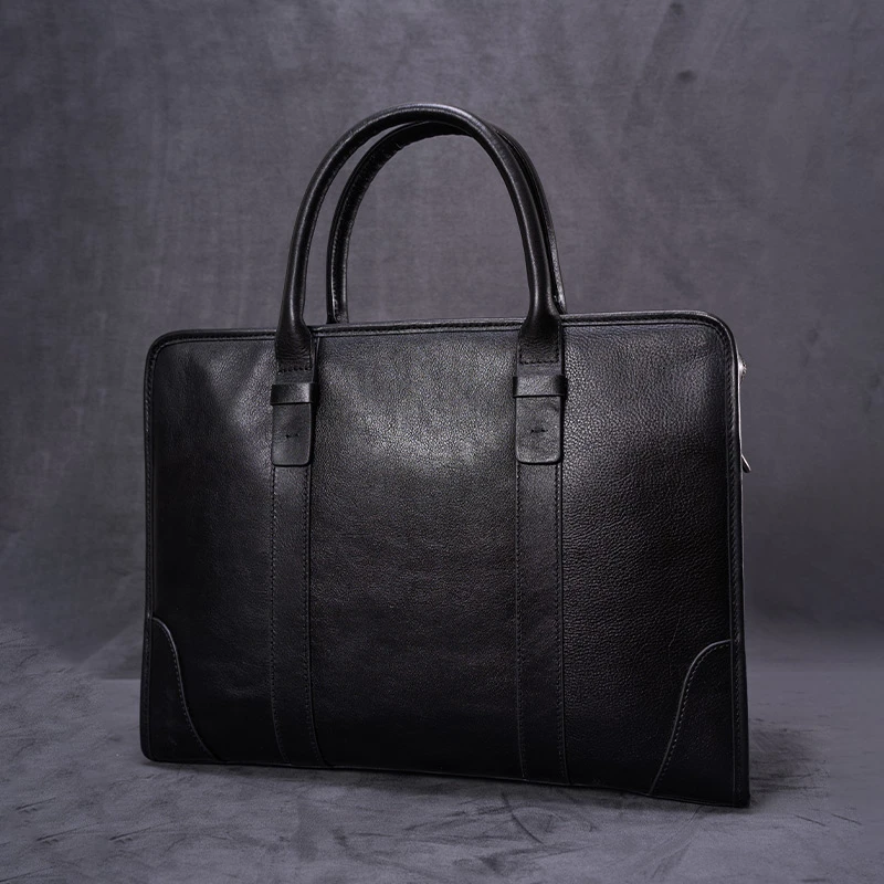 男士头层牛皮商务公文包原生态真皮轻奢手提包（尺寸：长38高28宽6）