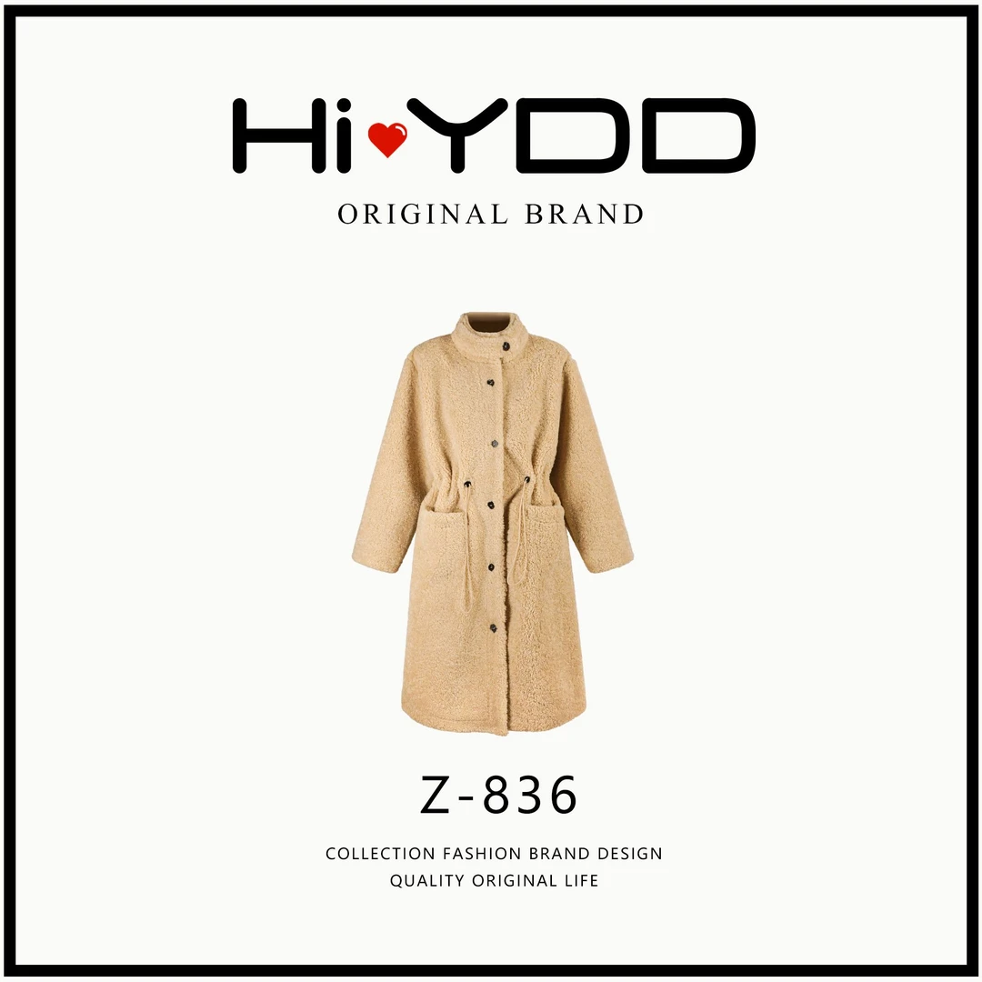 YDD•「Z-836」冬新款百搭时尚长款收腰显瘦毛感夹克外套女WH-9029