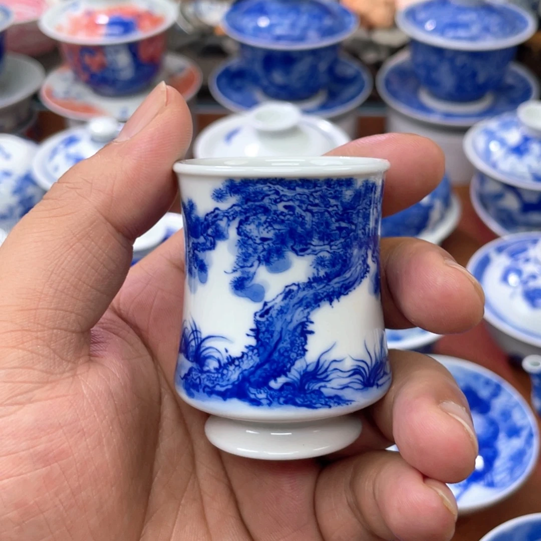 陶月楼  迎客松  束腰杯