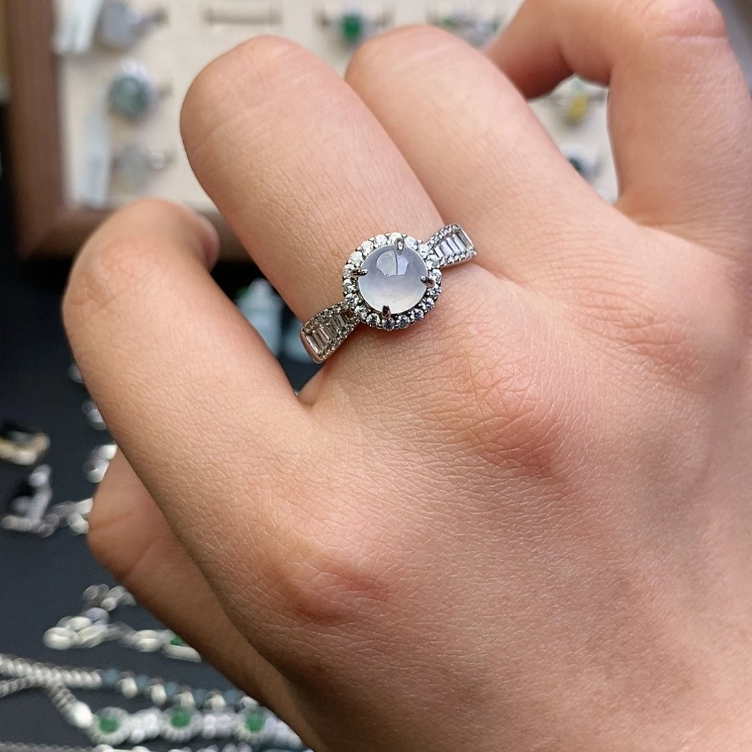 翡翠银S925镶嵌戒指