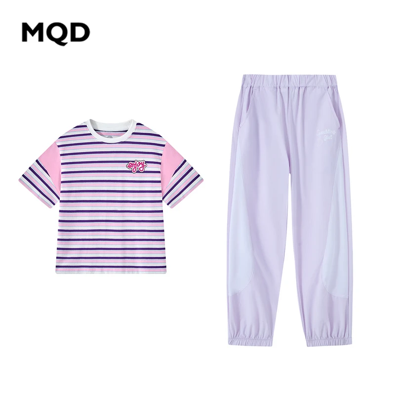 【套装】MQD童装女童25初秋款中大童薄款甜酷休闲短袖套装
