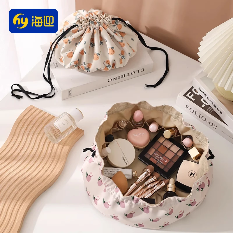 懒人化妆包女ins便携大容量化妆品收纳包旅行防水袋抽绳洗漱包