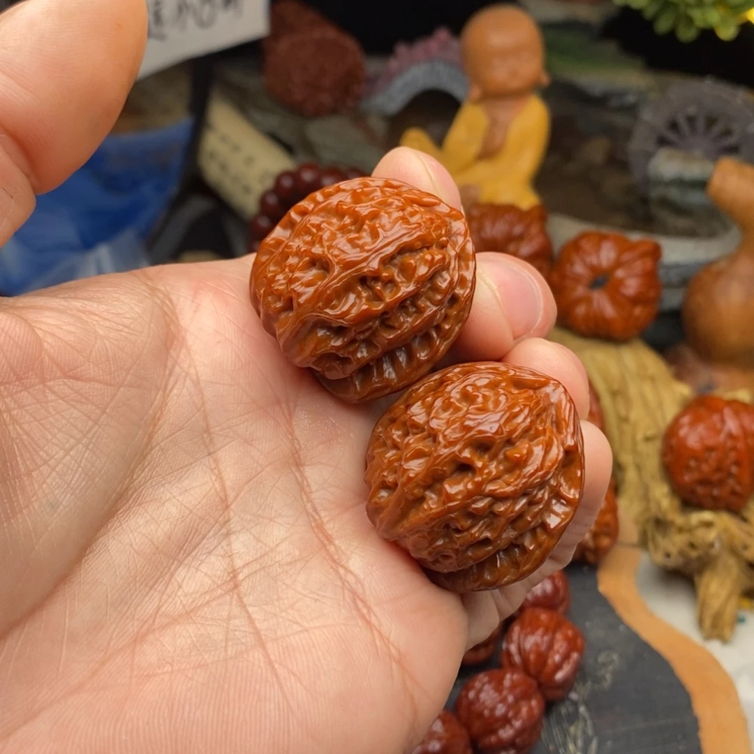 事***为把件文玩核桃白狮子