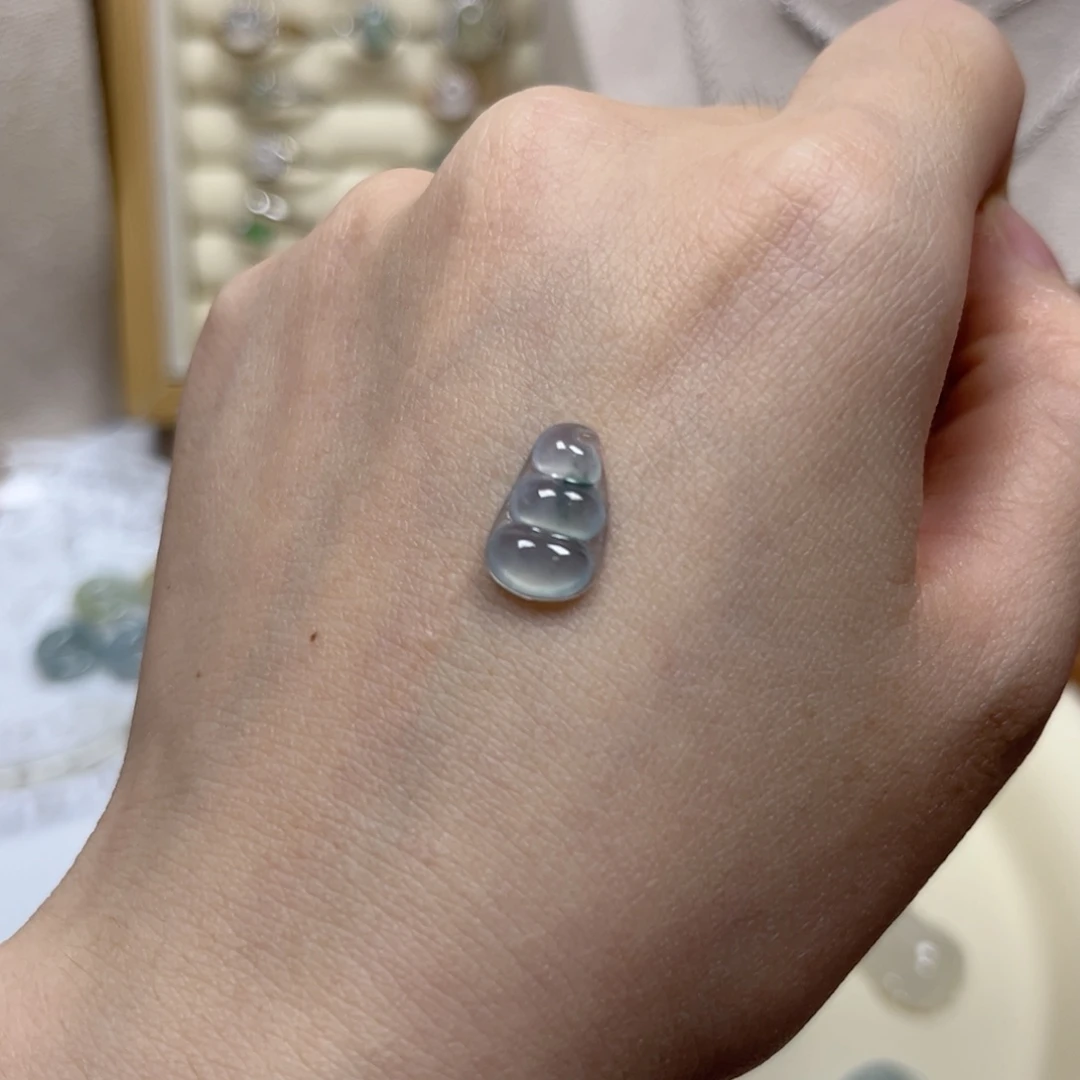 吊坠(不含链)未镶嵌翡翠团*酱冰紫飘花豆子