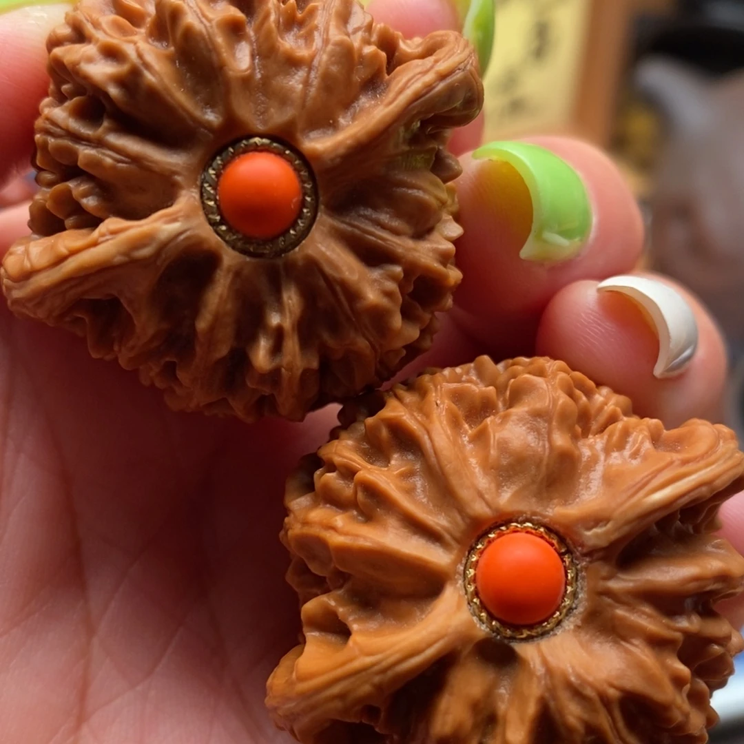 文玩核桃把件41尺宫灯狮子头