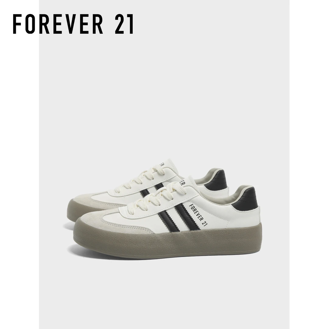 双11好物F21真皮德训鞋秋男女款2025软厚底增高休闲百搭耐磨板鞋