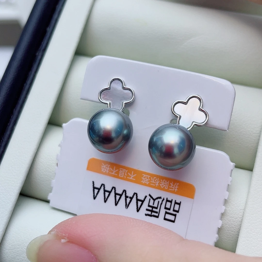 耳饰银S925镶嵌海水珍珠w60