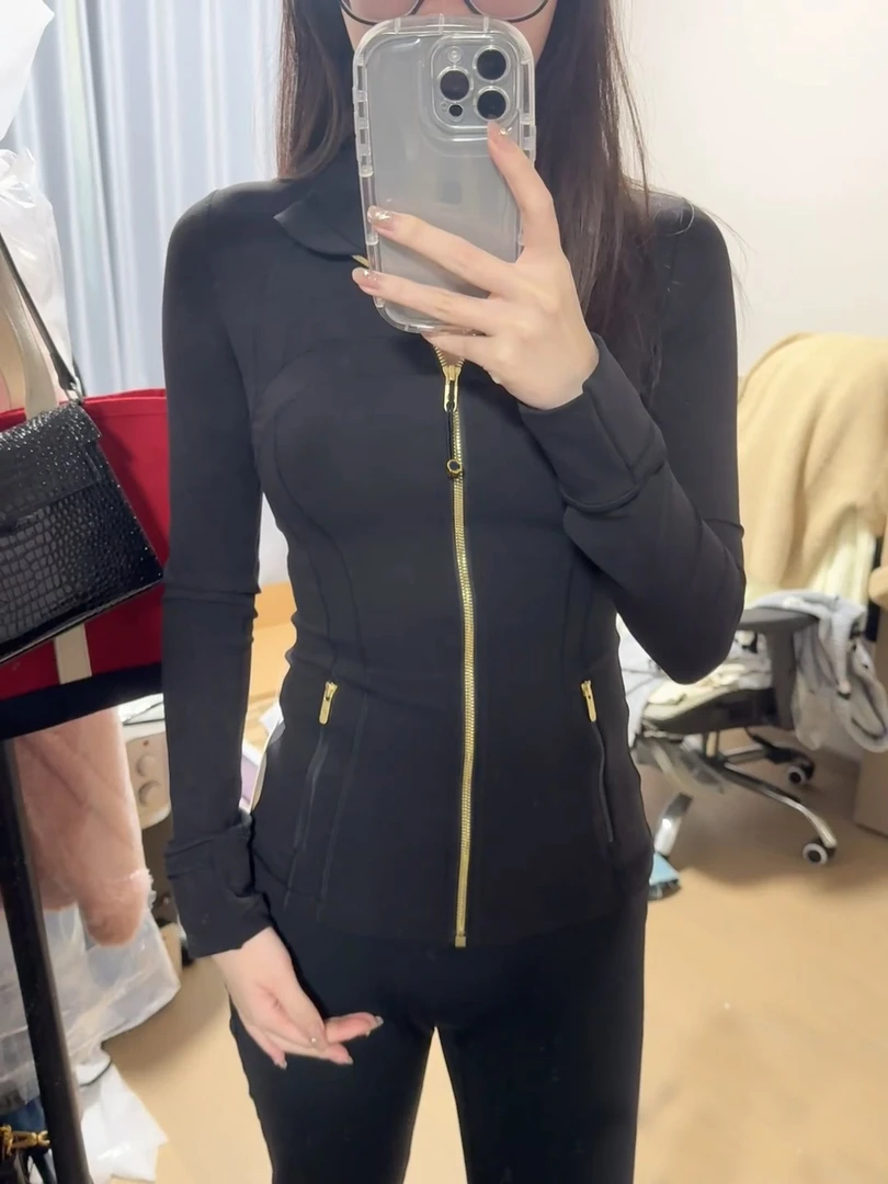 lulu同款立领夹克女define显瘦瑜伽服长袖运动户外修身防晒小外套