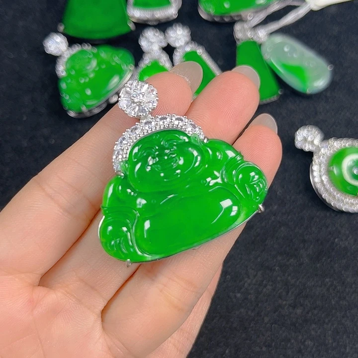 翡翠银S925镶嵌吊坠(不含链)€****£