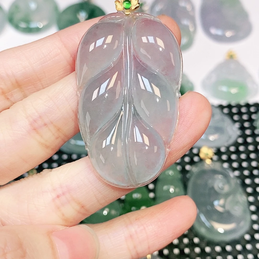 吊坠(不含链)18K金镶嵌翡翠