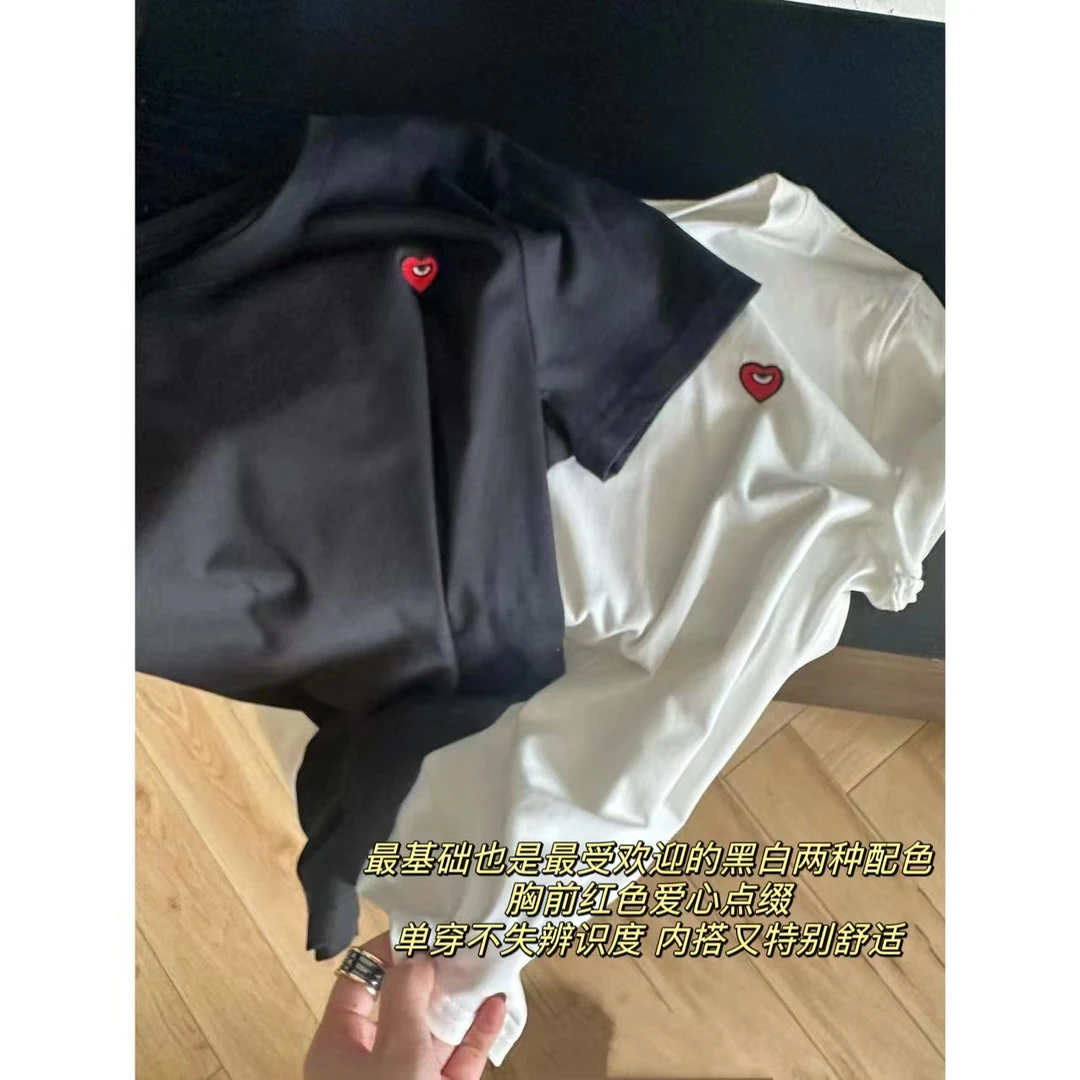 徐秋阳   小爱心T   百搭舒适宽松大版型T恤6057