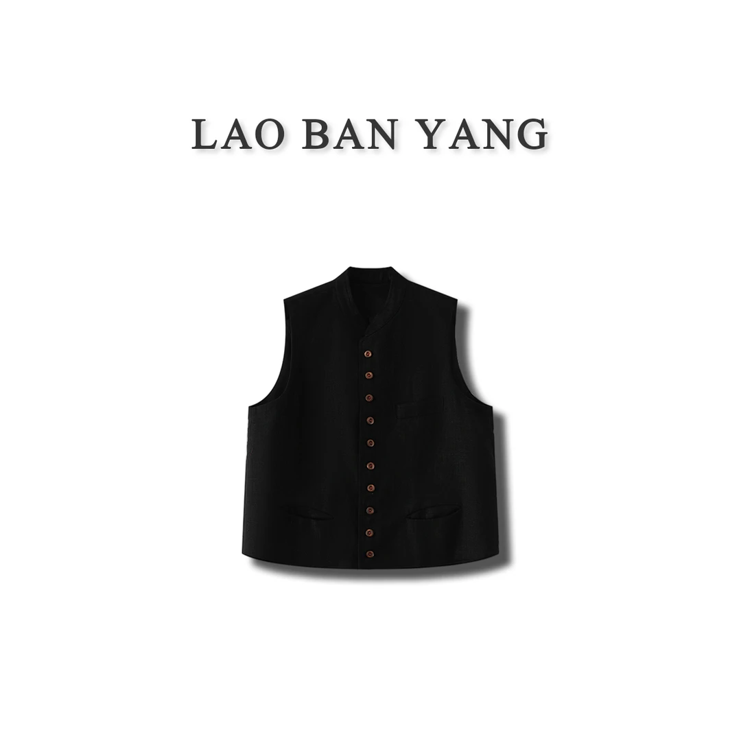 时尚简约黑色无袖百搭单品外套 F048-YC203