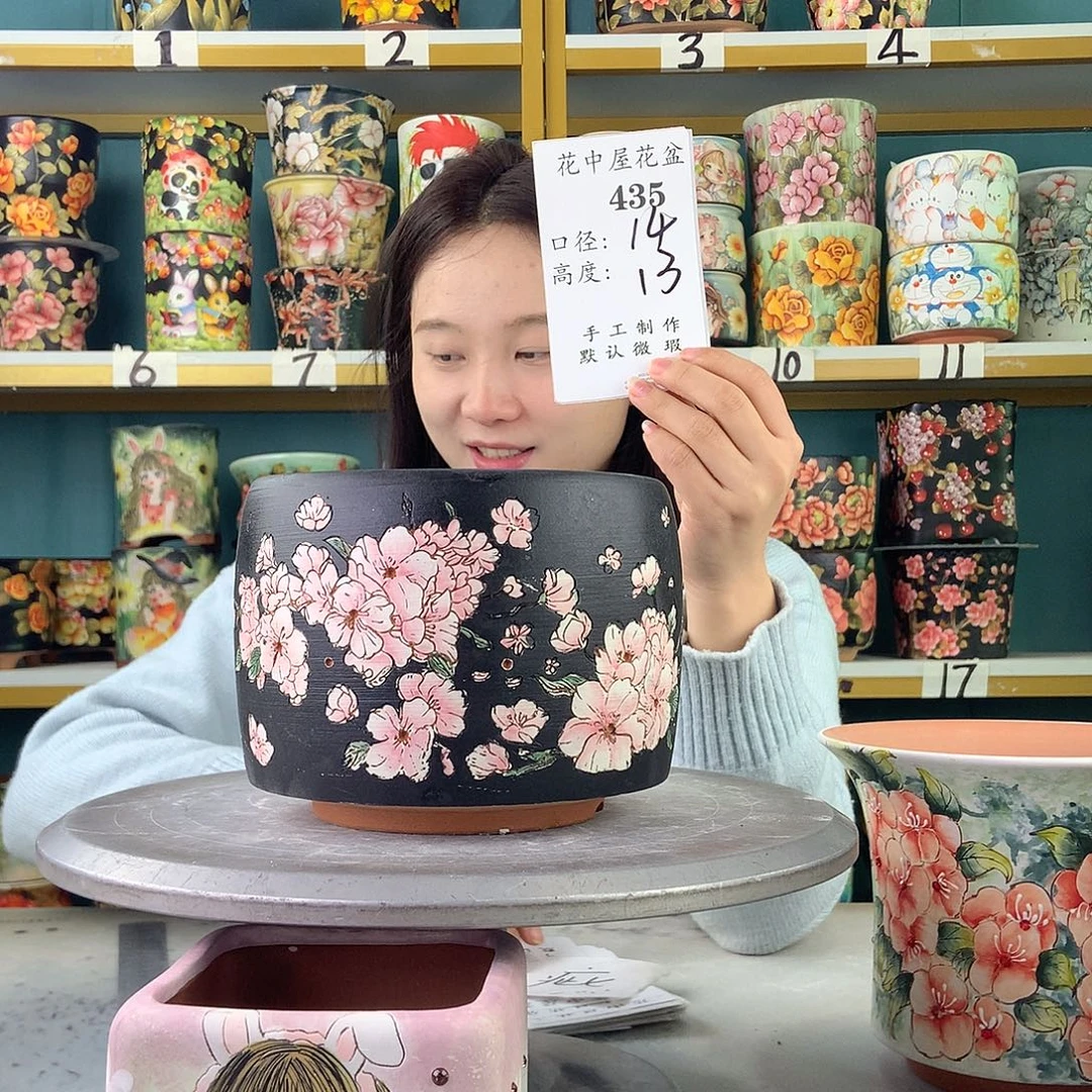 陶景德镇手工花盆435