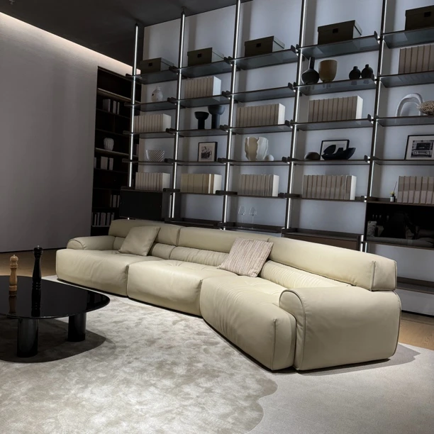 【名品奢】ST-227大平层别墅简约皮艺创意客厅意式极简牛皮沙发