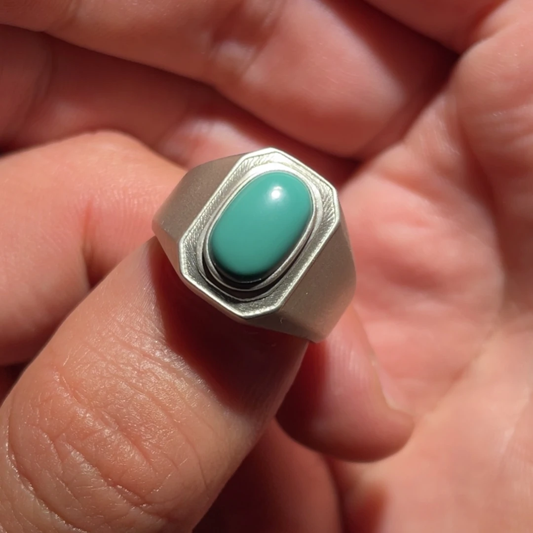 绿松石颈饰银S925镶嵌韩*三