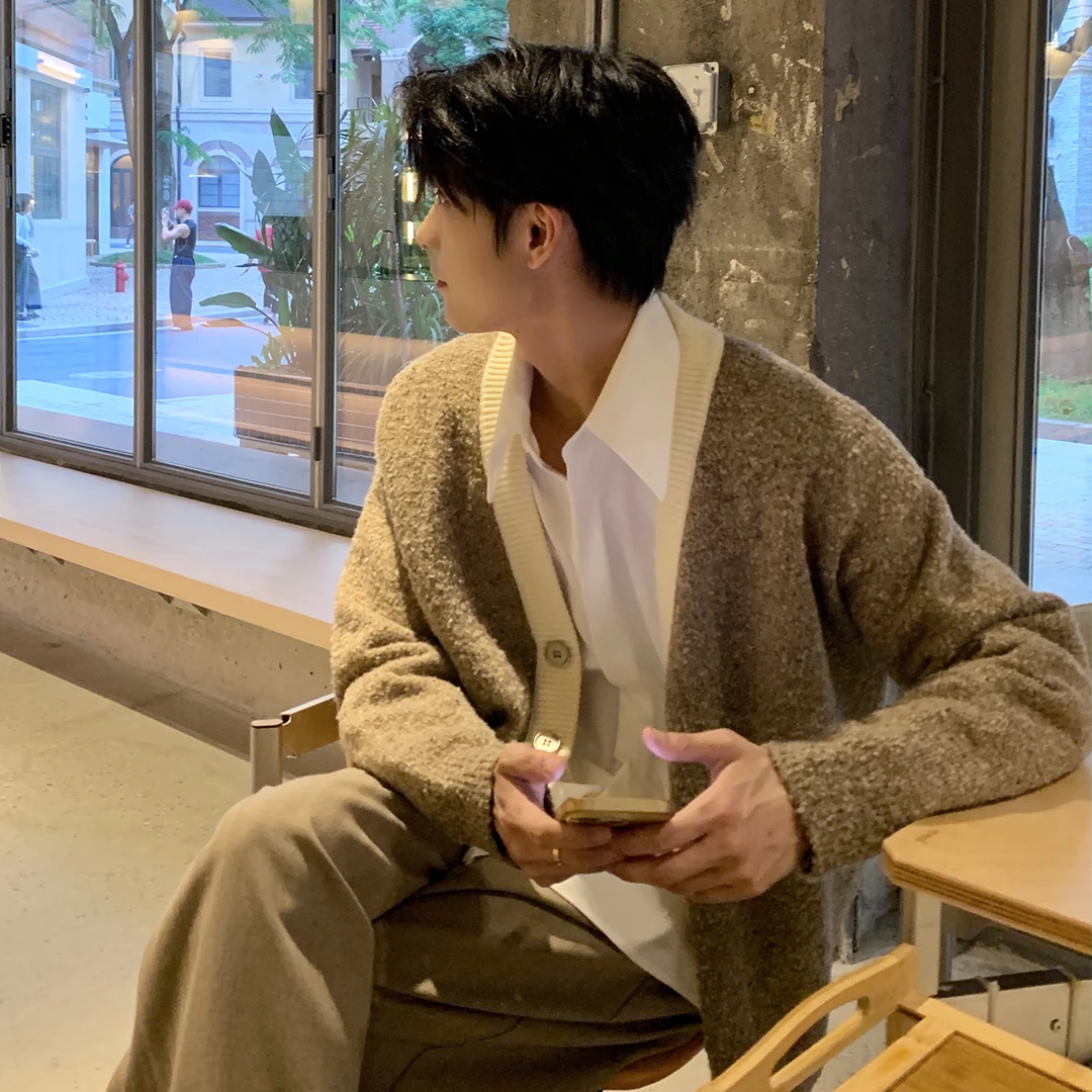 一轩轩轩【高智新贵】秋冬人夫感情侣羊毛针织衫毛衣开衫外套DF8471