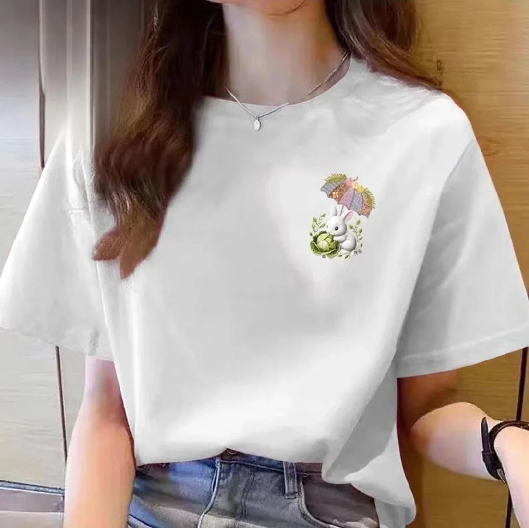 【100%纯棉】上新女款女士百搭潮流短袖t恤春夏圆领显瘦半袖