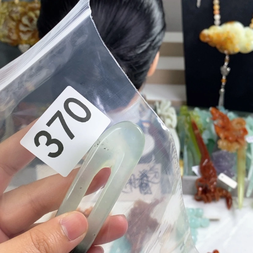 【闪购商品】岫玉发饰未镶嵌一**福