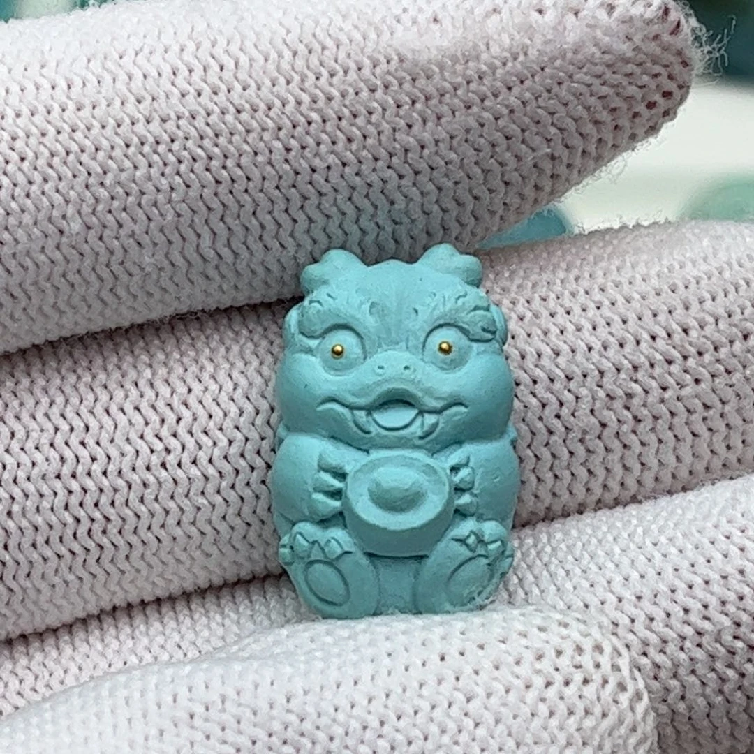 未镶嵌绿松石珠宝奇石麒麟宝宝