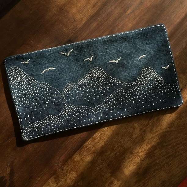 熙熙手作｜古布老布远山茶席20*40cm高档