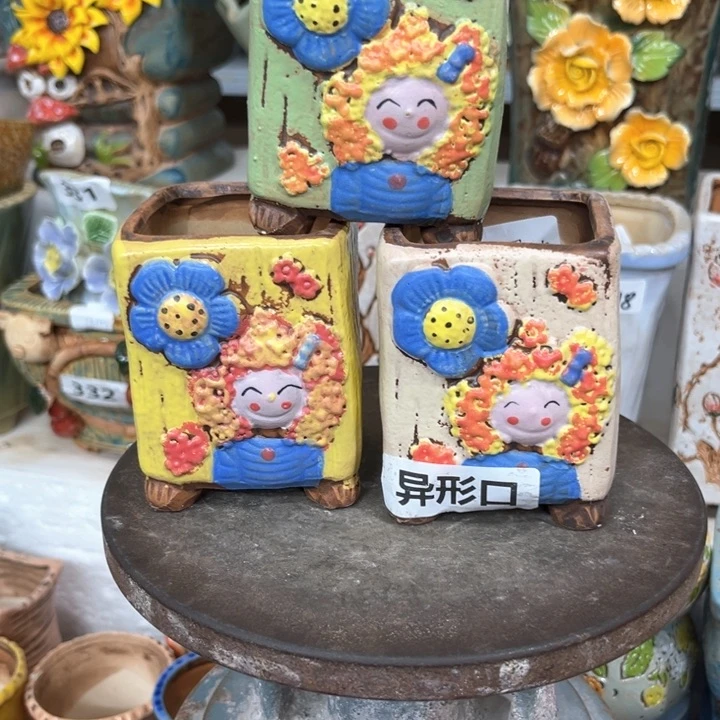 紫砂花盆粗陶材质多肉陶瓷花盆