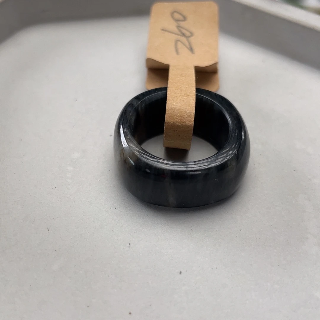 和田玉戒指未镶嵌45 方圆腰花17.4