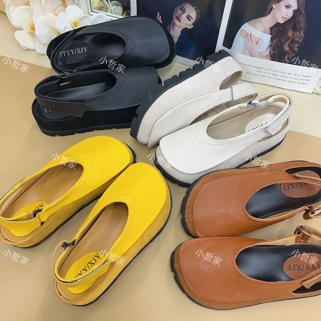 小哲家【方糖岁月】增高4cm超轻个性芒果鞋头后空潮流女鞋凉鞋206