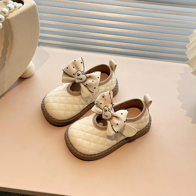 女童玛丽珍蝴蝶结公主鞋2025春季新款软底韩版中小童宝宝皮鞋5895