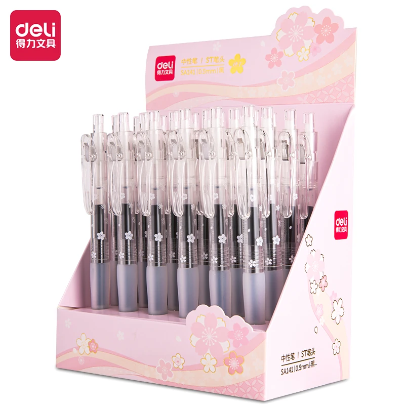 得力SA141光樱下3速干按动中性笔0.5mmST头(黑)(支)