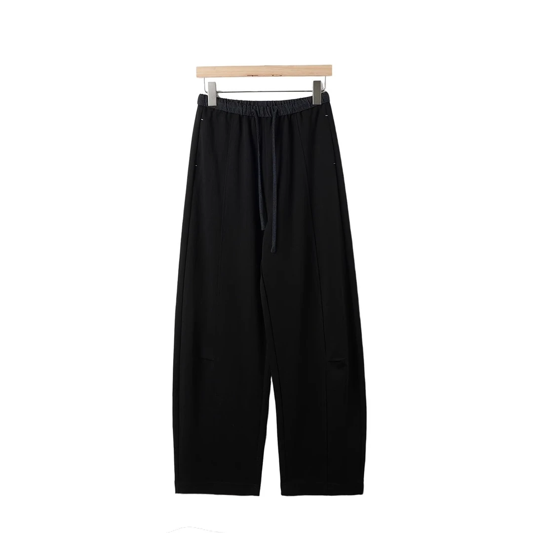 春夏新款系带牛筋腰休闲裤