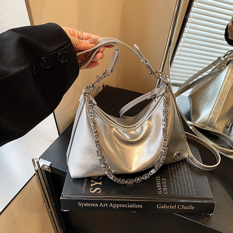 单肩款做旧托特包缝纫韩版斜挎包小包包女士休闲洋气腋下包-1388