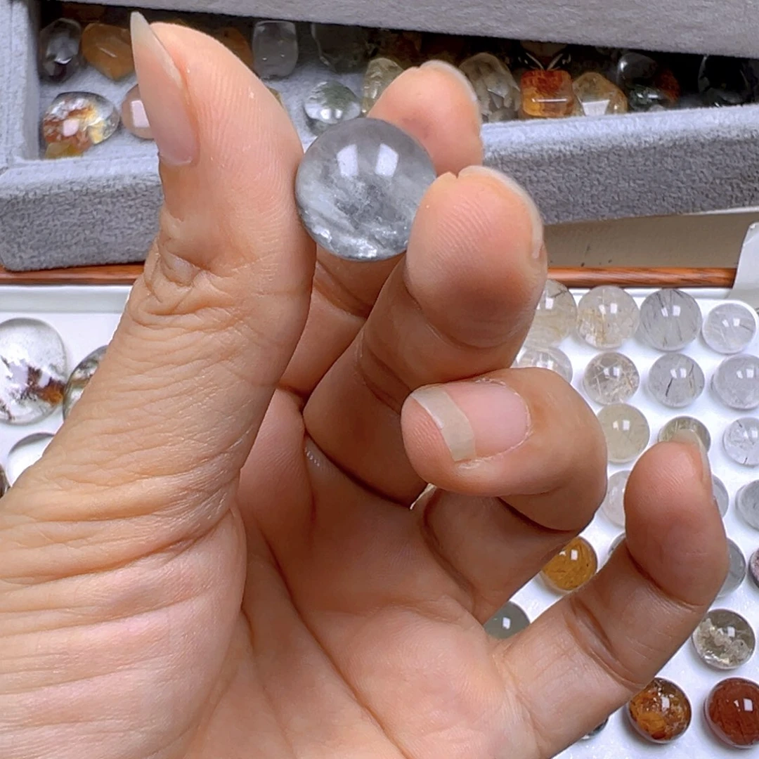 笳***子水晶手链银S800镀金镶嵌