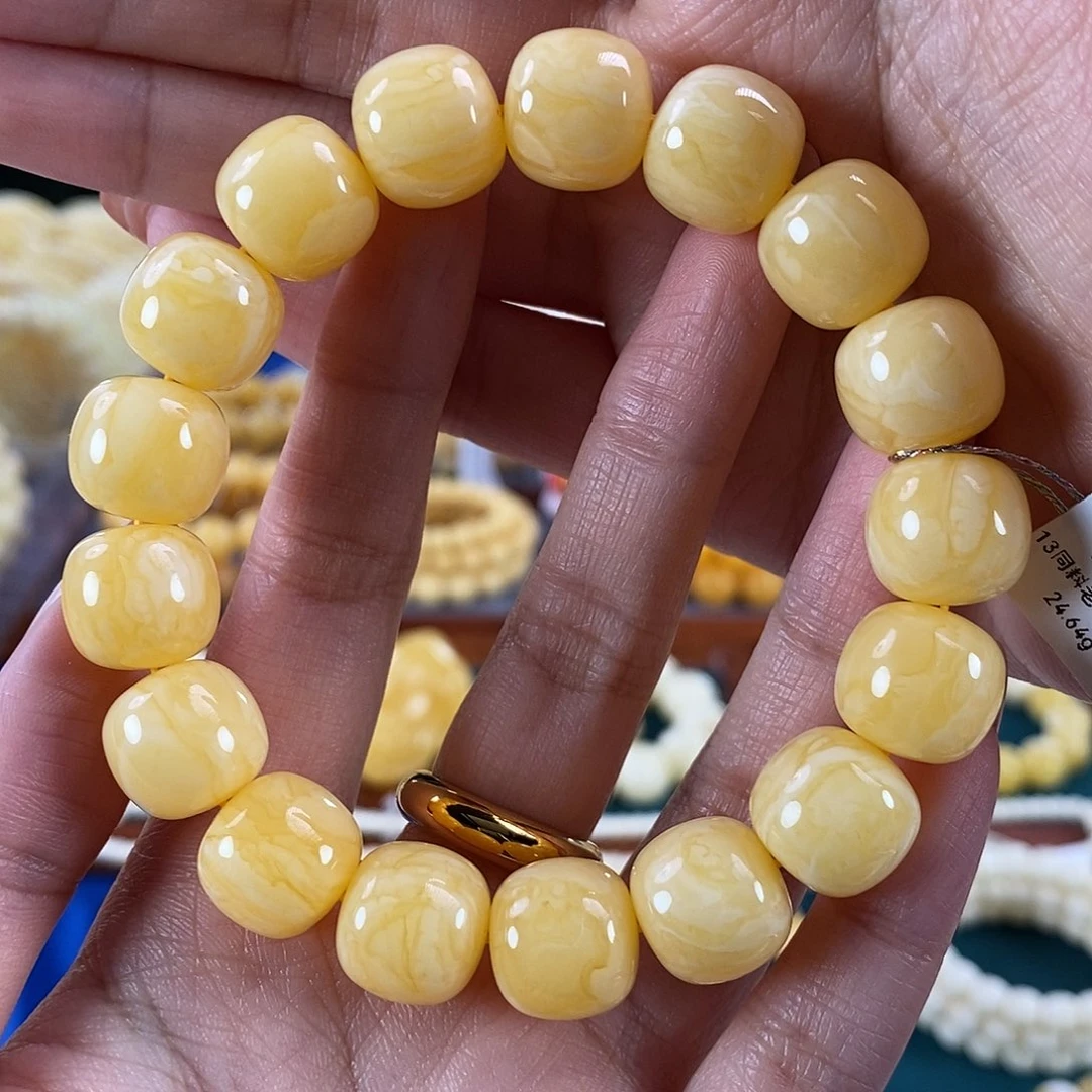 琥珀未镶嵌珠宝奇石13 24.64 同料橘蜡虎皮纹