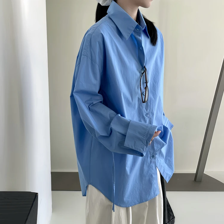 qianbeisi纤贝思310大板衬衫女2025春夏款小众设计长袖中长款衬衣