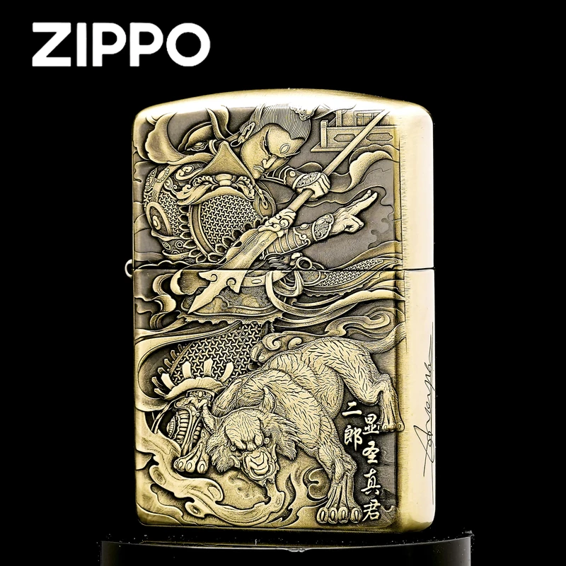 ZIPPO打火机正品/法相天地-二郎神黄铜盔甲雕刻【阿明1】DYJ1