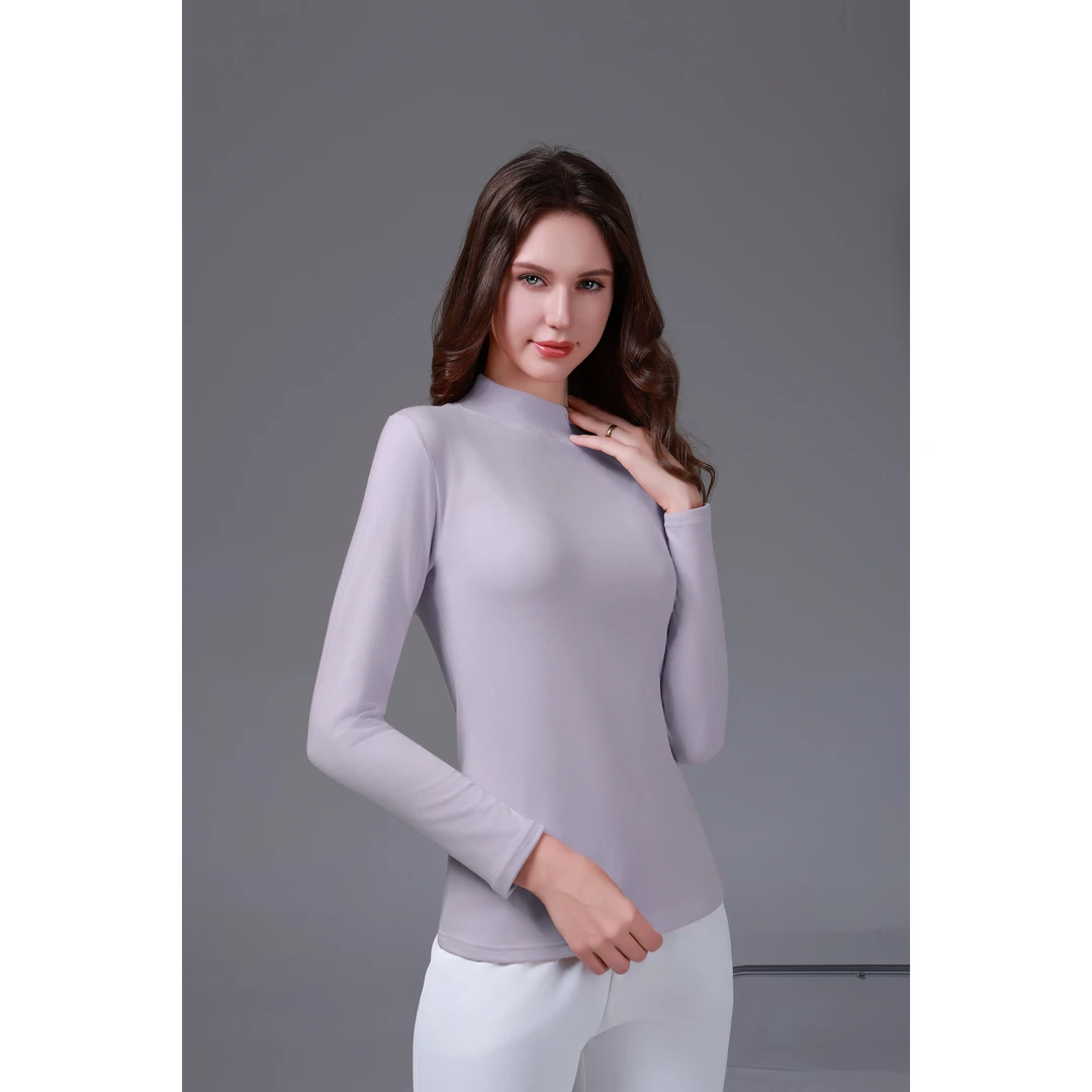 【粉丝专属】新款中高领双面德绒7A抗菌打底衫 2432#