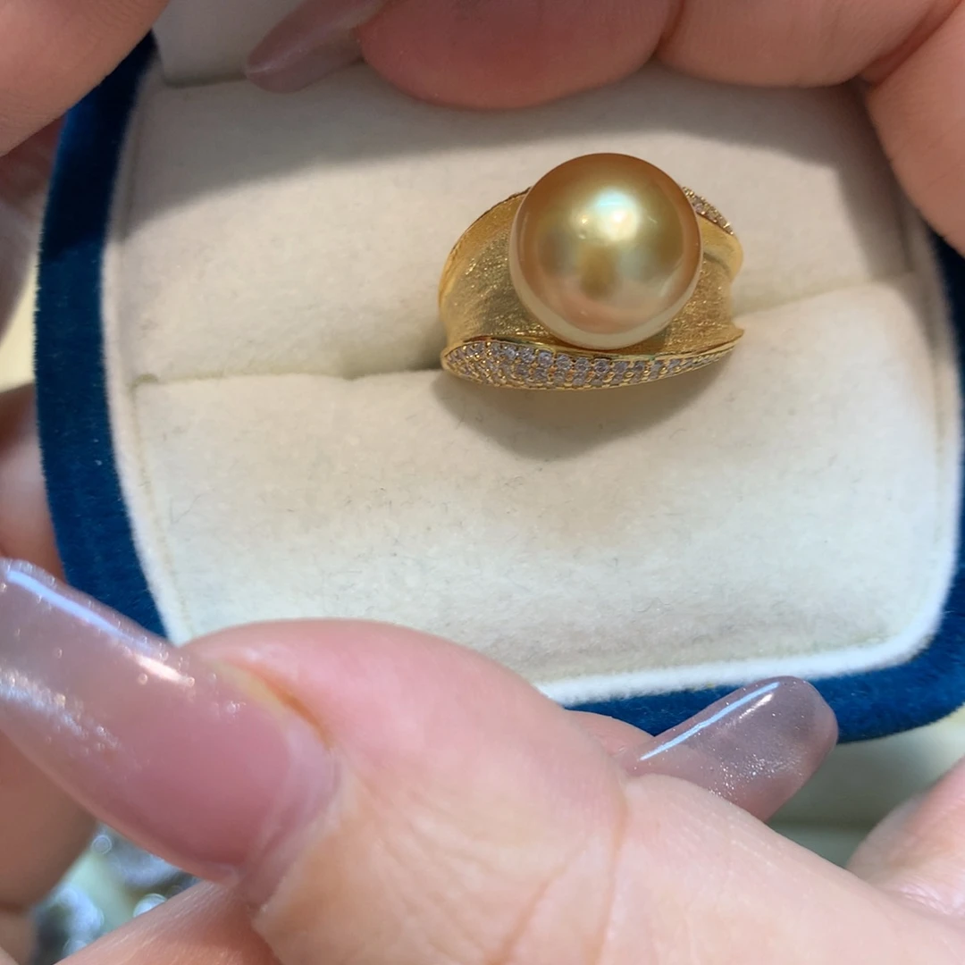 海水珍珠戒指银S925镶嵌