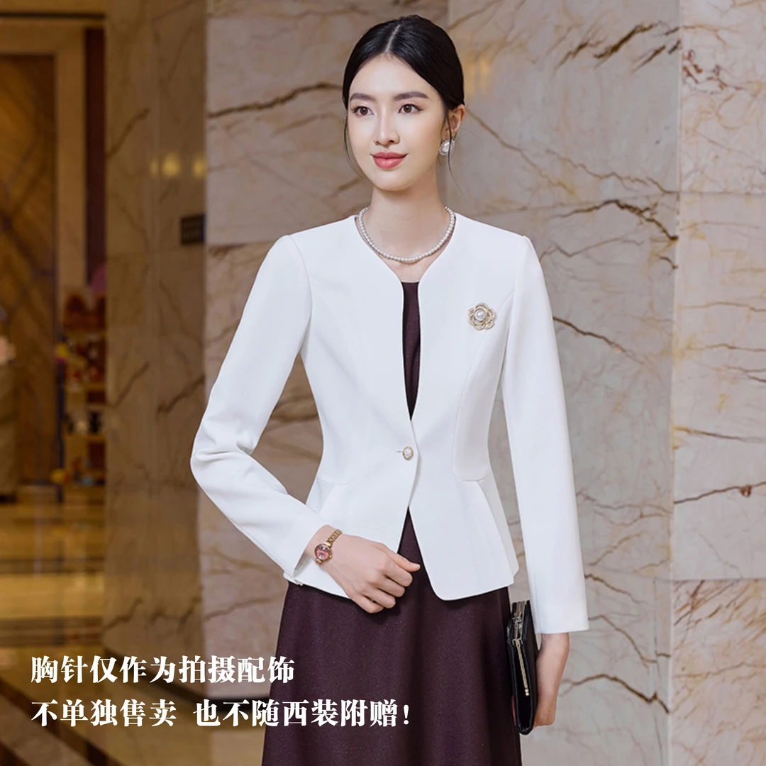 【雅韵西装】时尚干练气质显瘦无领西装外套拉夏贝尔.8185.MF茗
