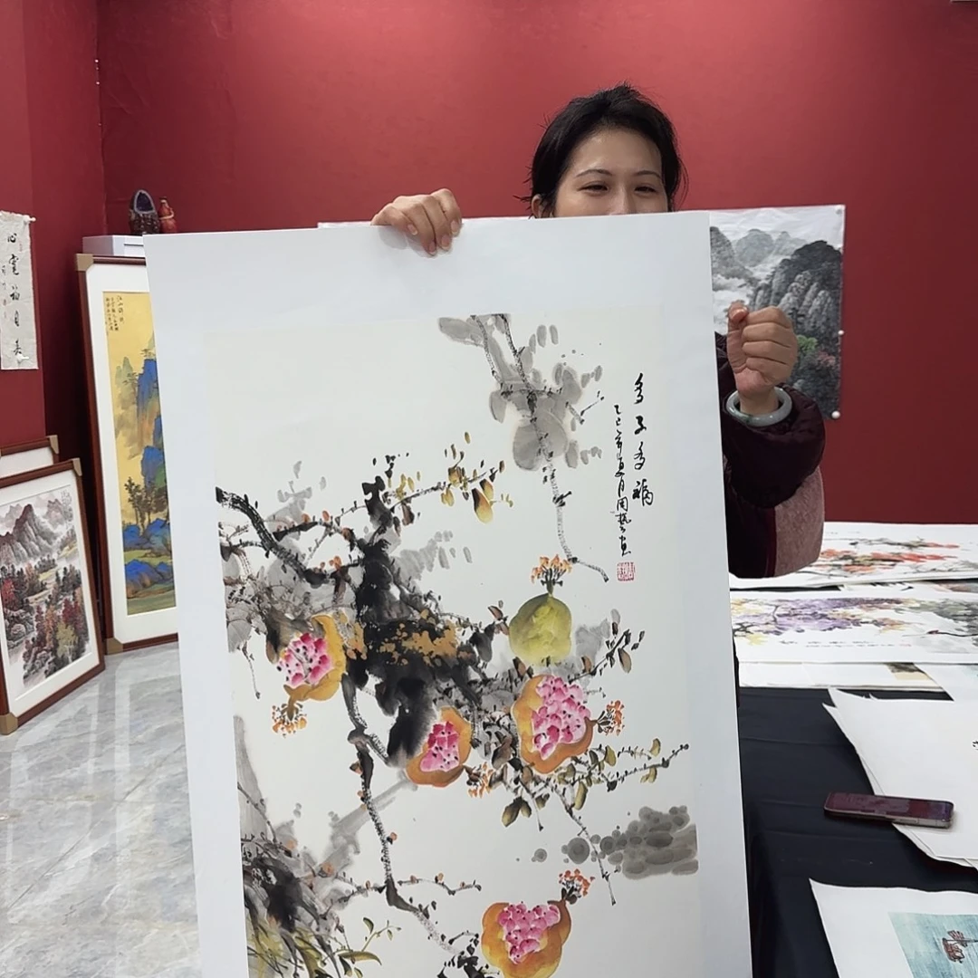 国画国画作品纯手绘三尺