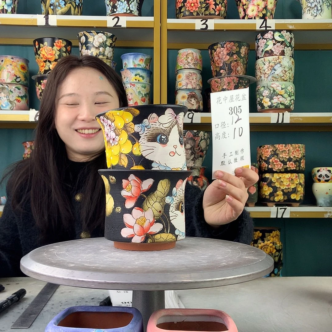 陶景德镇手工花盆305