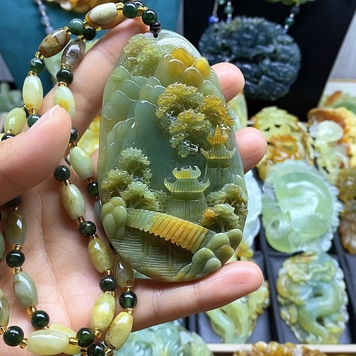 蛇纹石玉未镶嵌挂件用****2