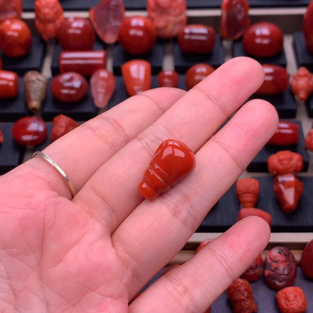 南红玛瑙未镶嵌川料原矿三通12.2mm