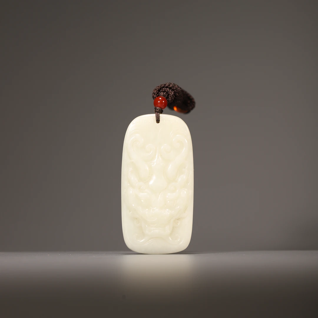 HY06 清代 和田玉龙纹牌